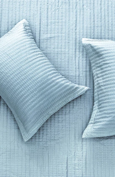 Woven & Weft Channel Stitch Quilt Set In Baby Blue