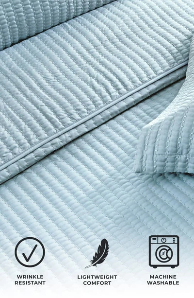 Woven & Weft Channel Stitch Quilt Set In Baby Blue