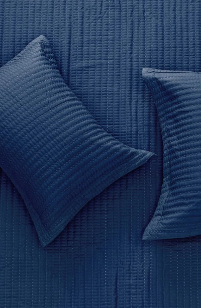 Woven & Weft Channel Stitch Quilt Set In Navy