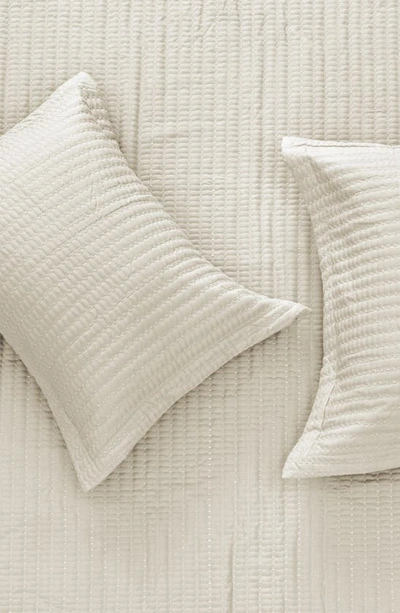 Woven & Weft Channel Stitch Quilt Set In Whisper White