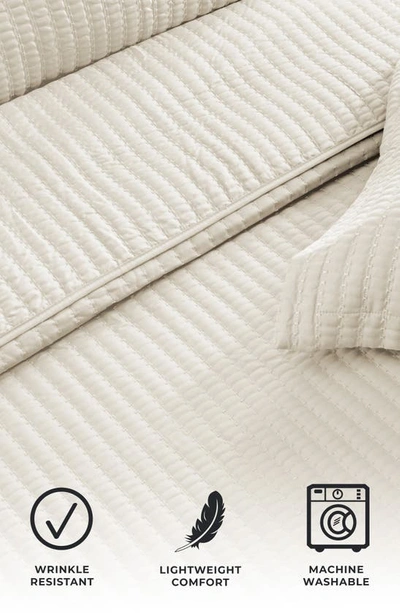 Woven & Weft Channel Stitch Quilt Set In Whisper White