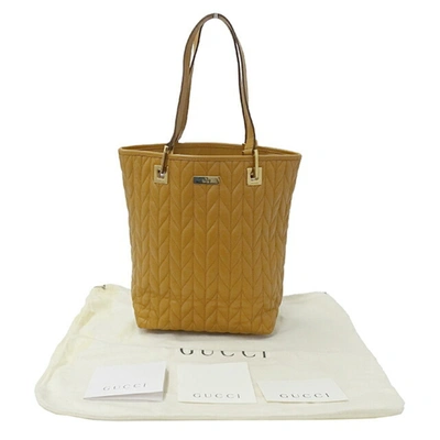 Shop Gucci Gg Campus Camel Leather Tote Bag ()