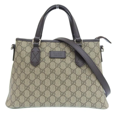 Shop Gucci Gg Supreme Brown Canvas Tote Bag ()