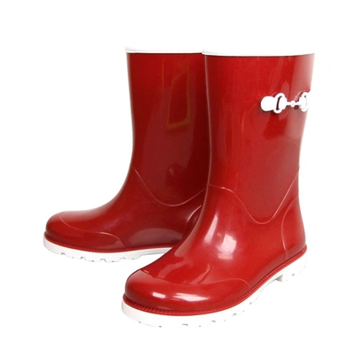 Shop Gucci Kids Rain Boot With Horsebit In Blue