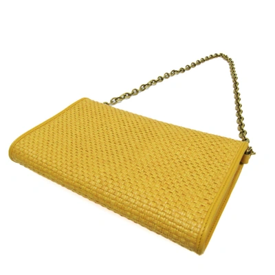 Shop Gucci Mors Yellow Leather Shoulder Bag ()