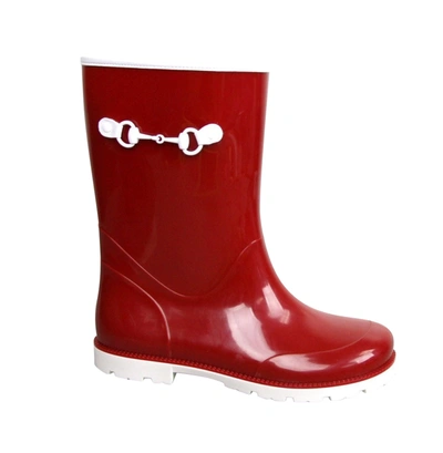 Gucci Kids Rain Boot With Horsebit In Blue