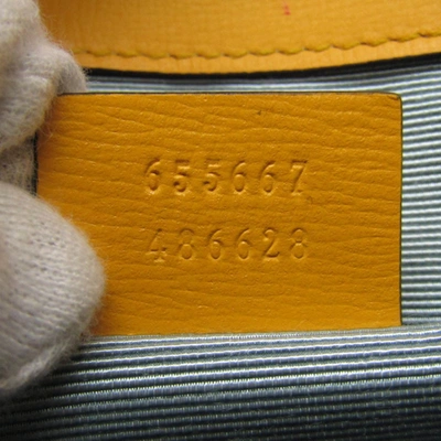 Shop Gucci Mors Yellow Leather Shoulder Bag ()
