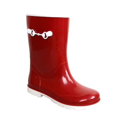 Gucci Kids Rain Boot With Horsebit In Blue