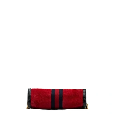 Shop Gucci Ophidia Red Leather Shoulder Bag ()