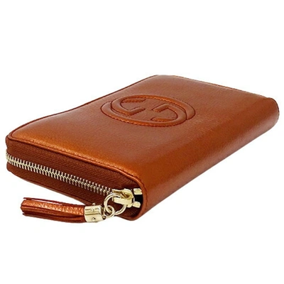 Shop Gucci Soho Orange Leather Wallet  ()