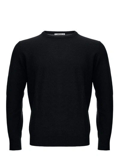 Shop Kangra Chic Black Wool Blend Round Neck Men's Sweater
