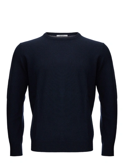 Shop Kangra Elegant Blue Wool Blend Round Neck Men's Sweater