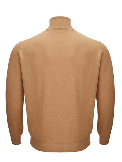 Shop Kangra Elegant Camel Beige Wool Blend Turtleneck Men's Sweater
