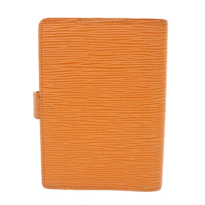 Pre-owned Louis Vuitton Agenda Cover Orange Leather Wallet  ()