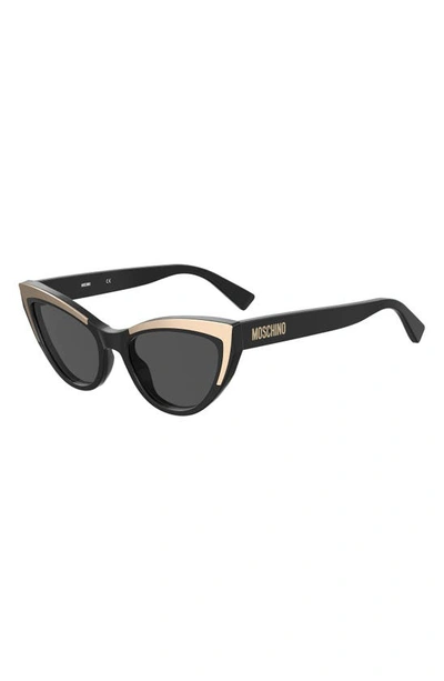 Shop Moschino 53mm Cat Eye Sunglasses In Black/ Grey