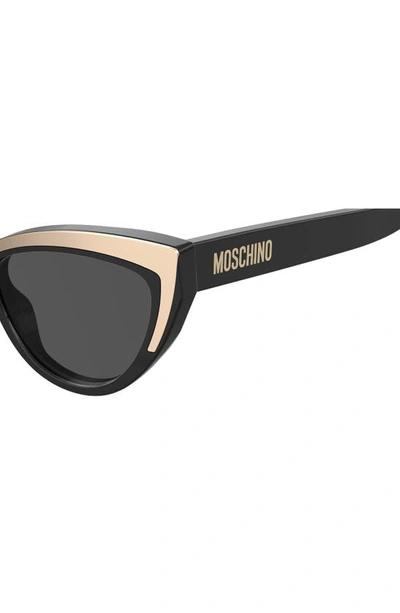 Shop Moschino 53mm Cat Eye Sunglasses In Black/ Grey