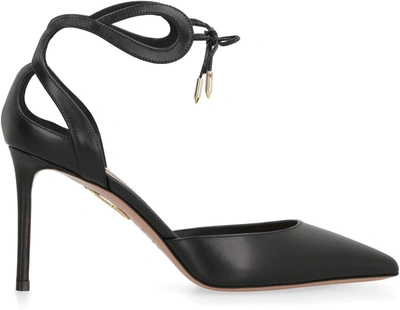 Shop Aquazzura Tessa Leather Pumps In Black