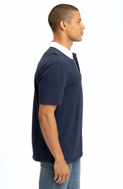 Shop Threads 4 Thought Ashby Short Sleeve Polo In Heather Raw Denim