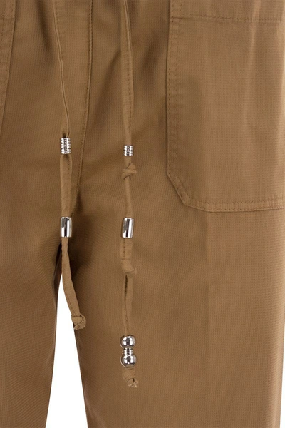 Shop Dondup Lena - Cotton Jogger Trousers In Camel