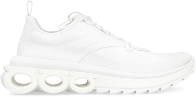 Shop Ferragamo Fabric Low-top Sneakers In White