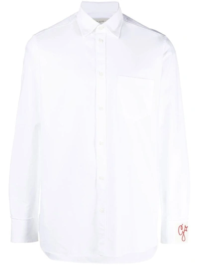 Shop Golden Goose Long-sleeves Button-up Shirt In Off White