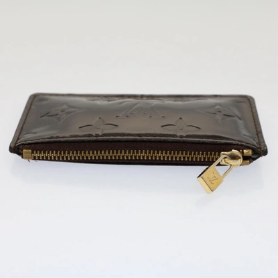 Pre-owned Louis Vuitton Pochette Clés Burgundy Patent Leather Wallet  ()