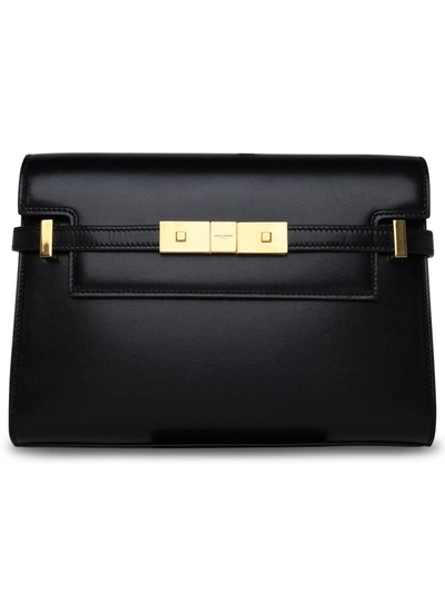 Shop Saint Laurent Mahnattan Small Bag In Black Leather