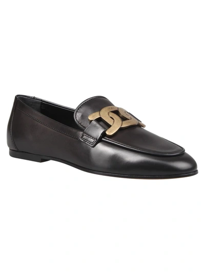 Shop Tod's Moccasins Buckle Shoes In Black