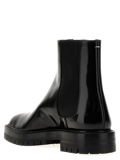 Shop Maison Margiela 'tabi' Chelsea Boots In Black