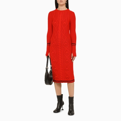 Shop Marine Serre Red Wool Midi Dress