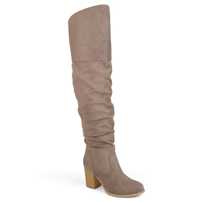 Shop Journee Collection Collection Women's Extra Wide Calf Kaison Boot In Beige