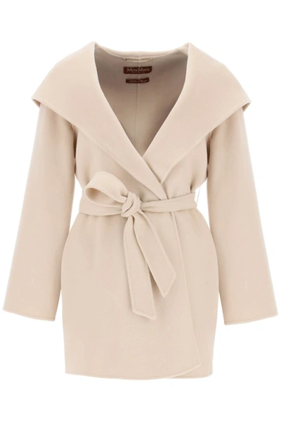 Shop Max Mara Vidim Cashmere And Wool Coat With Built In Hood