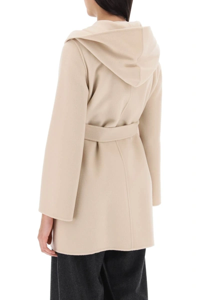 Shop Max Mara Vidim Cashmere And Wool Coat With Built In Hood