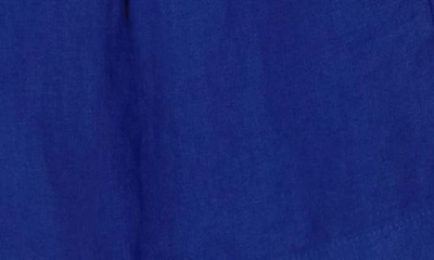 Shop L Agence L'agence Zahari Linen Shorts In Surf Blue