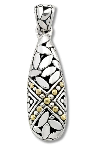 Shop Samuel B. 18k Gold & Sterling Silver Leaf Design Pendant In Silver/ Gold