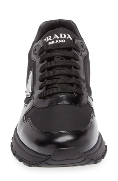 Shop Prada Prax 1 Mixed Media Sneaker In Nero/ Nero