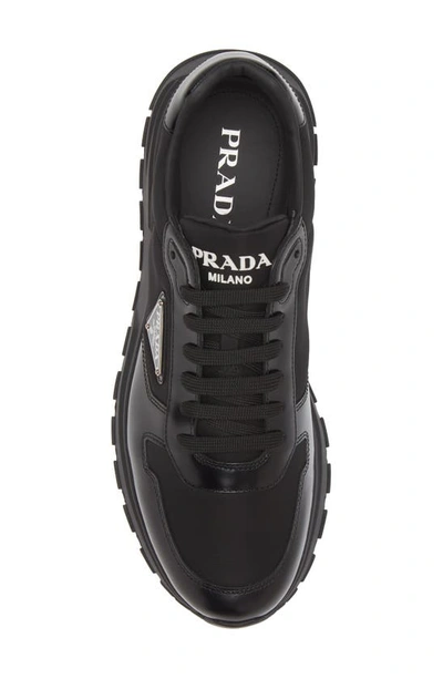Shop Prada Prax 1 Mixed Media Sneaker In Nero/ Nero