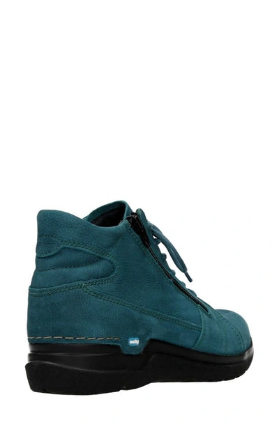 Wolky Why Water Resistant Sneaker In Petrol Antique Nubuck