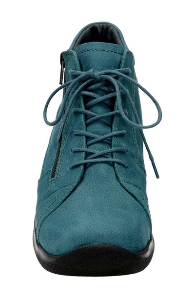 Wolky Why Water Resistant Sneaker In Petrol Antique Nubuck