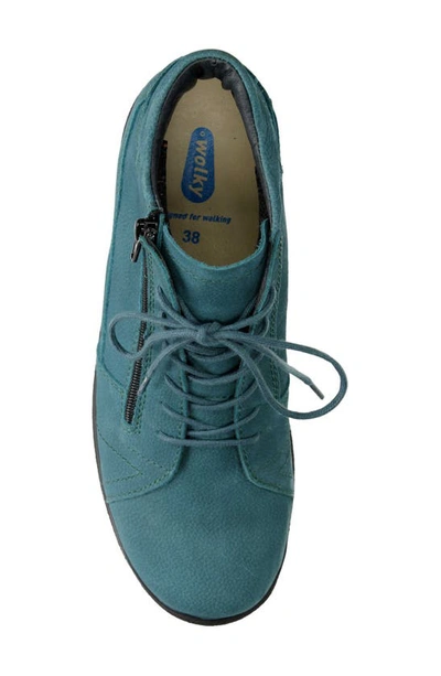 Wolky Why Water Resistant Sneaker In Petrol Antique Nubuck