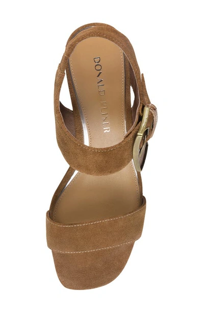 Donald Pliner Croc Embossed Heel Sandal In Saddle