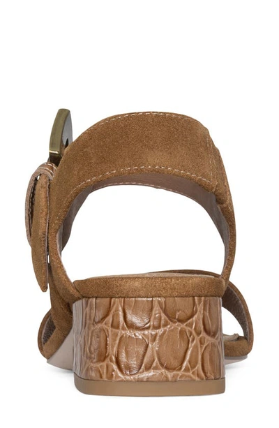 Donald Pliner Croc Embossed Heel Sandal In Saddle