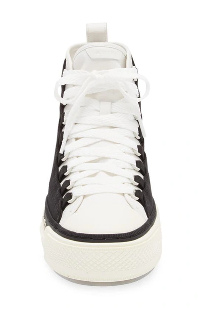 Shop Amiri Court Logo High Top Platform Sneaker In Black/ White
