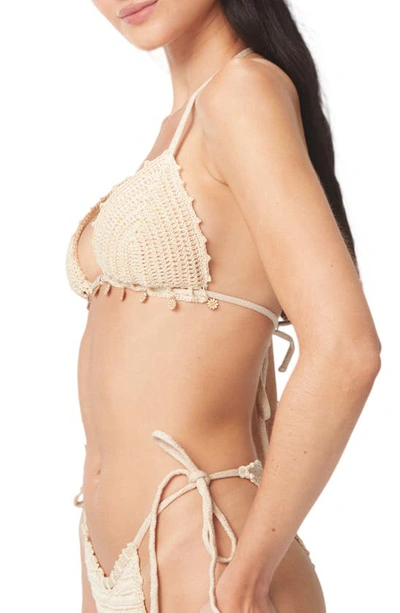 Shop Capittana Trinidad Crochet Bikini Top In Ivory