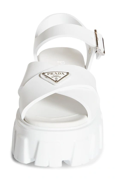 Shop Prada Monolith Platform Sandal In White