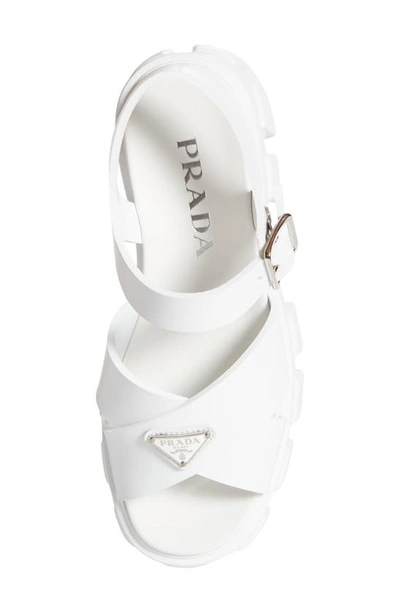 Shop Prada Monolith Platform Sandal In White