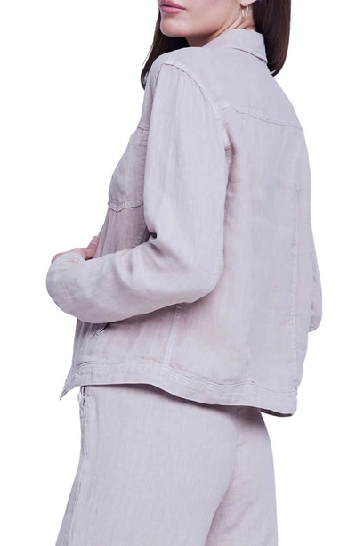 Shop L Agence Celine Slim Linen Jacket In Dune