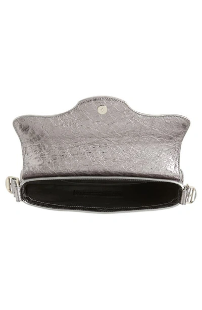 Shop Balenciaga Small Le Cagole Metallic Leather Shoulder Bag In Silver