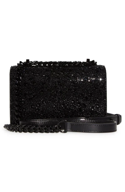 Shop Alexander Mcqueen Mini Jeweled Crystal Embellished Leather Satchel In Black