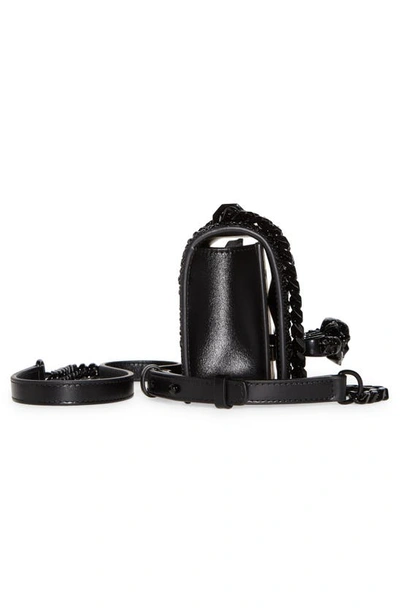 Alexander Mcqueen Mini Jeweled Crystal Embellished Leather Satchel In Black